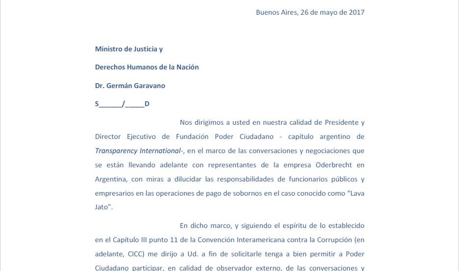 Solicitud al Ministro de Justicia y Derechos Humanos de la 